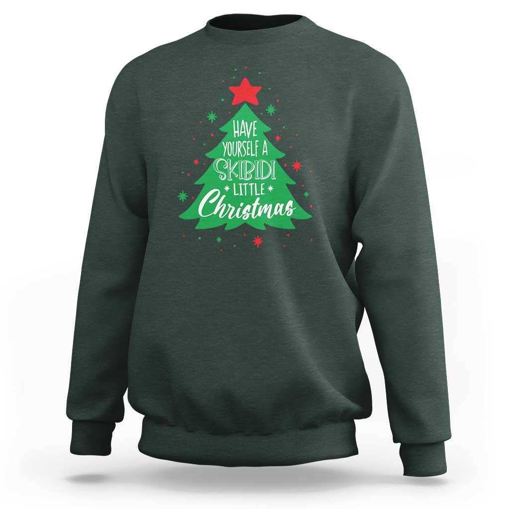 Funny Xmas Sweatshirt Have Yourself A Skibidi Little Rizzmas - Wonder Print Shop