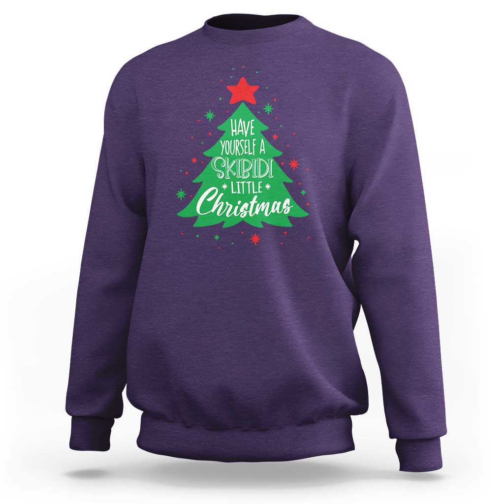 Funny Xmas Sweatshirt Have Yourself A Skibidi Little Rizzmas - Wonder Print Shop