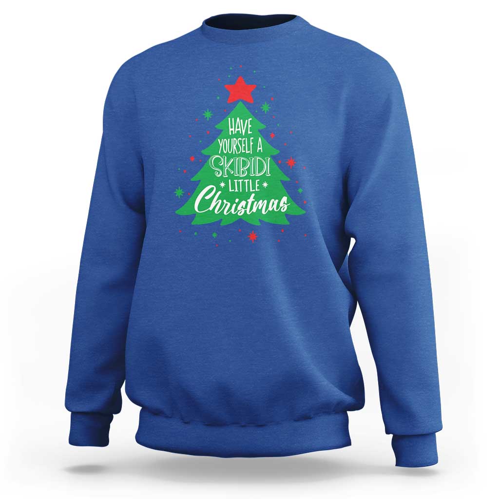 Funny Xmas Sweatshirt Have Yourself A Skibidi Little Rizzmas - Wonder Print Shop
