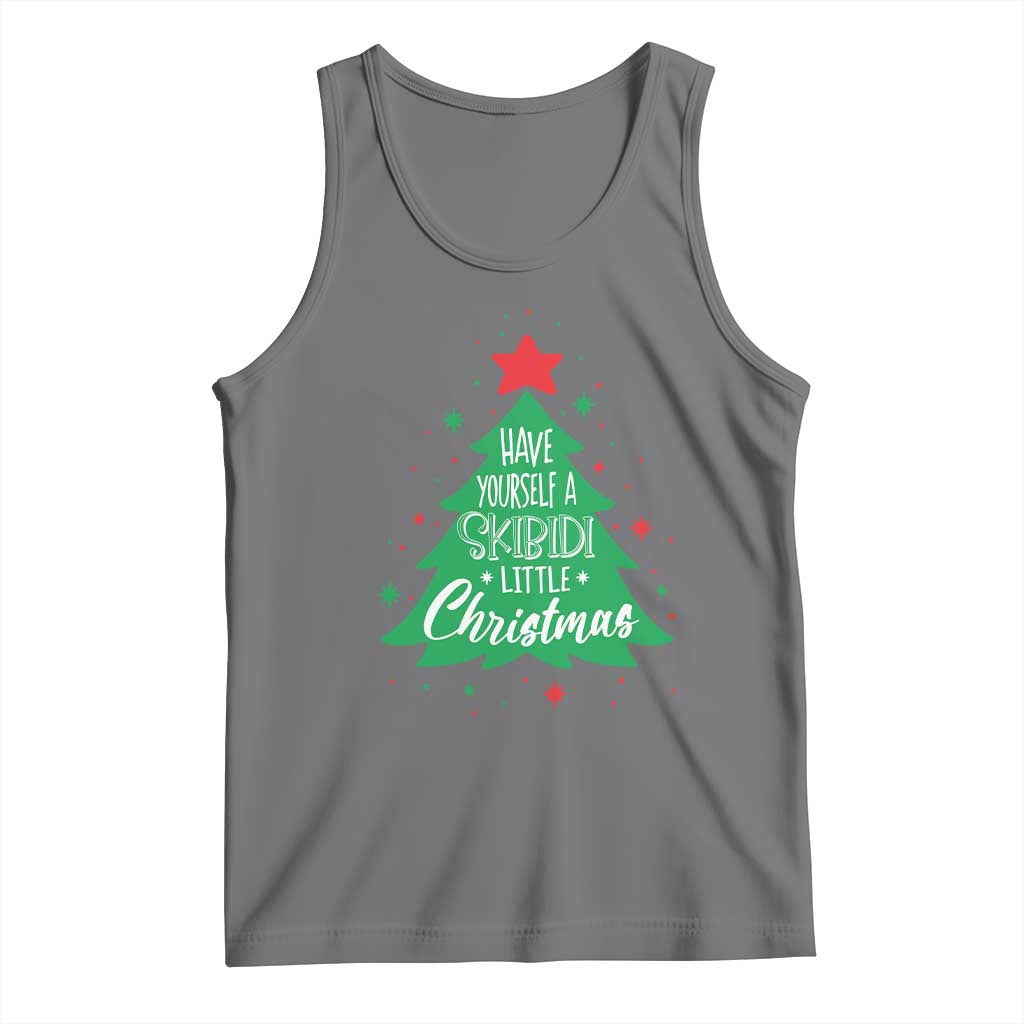 Funny Xmas Tank Top Have Yourself A Skibidi Little Rizzmas
