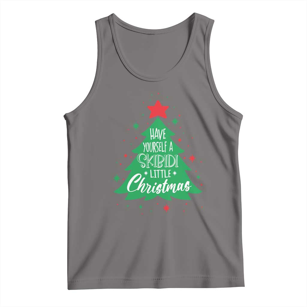 Funny Xmas Tank Top Have Yourself A Skibidi Little Rizzmas