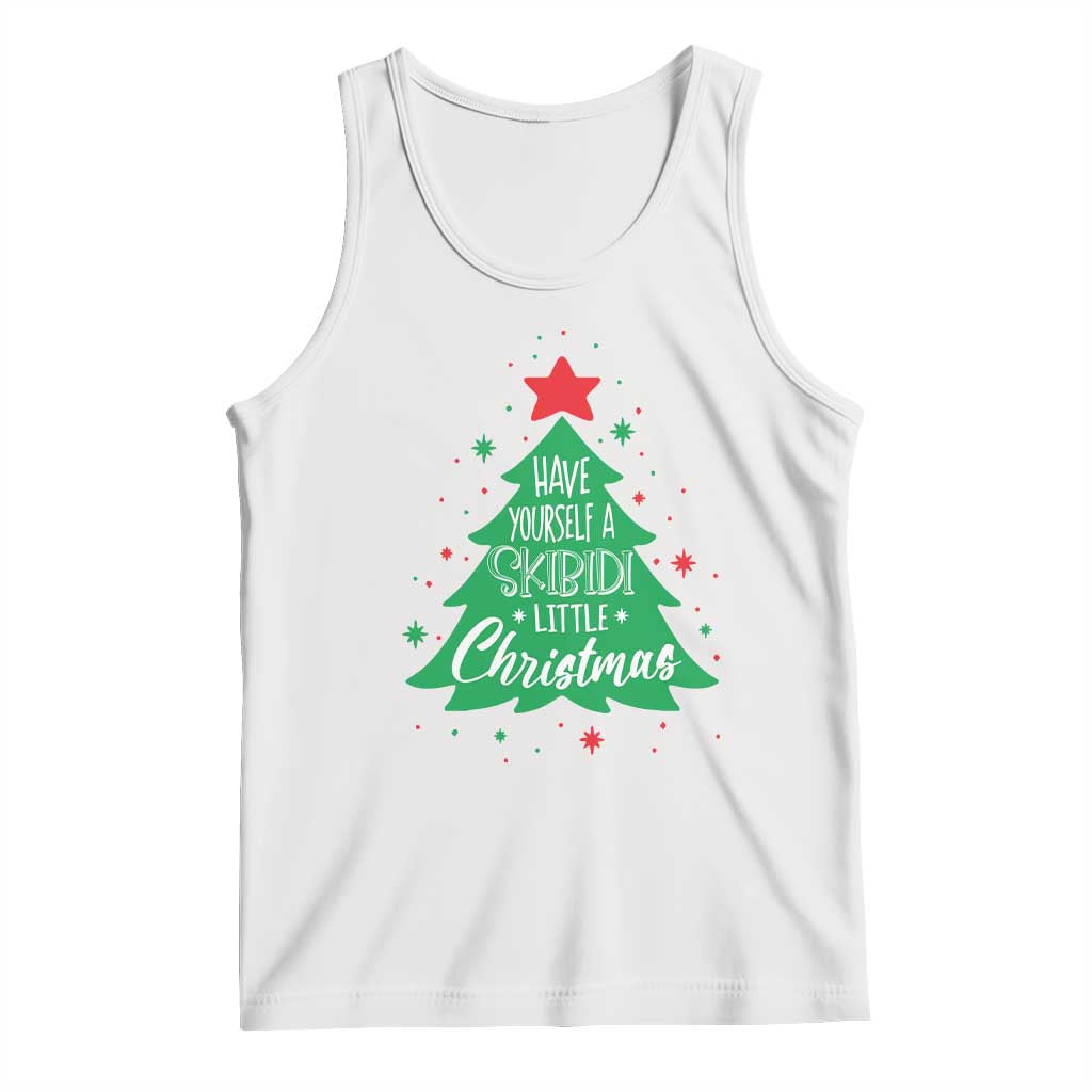 Funny Xmas Tank Top Have Yourself A Skibidi Little Rizzmas