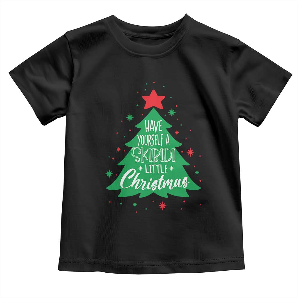 Funny Xmas Toddler T Shirt Have Yourself A Skibidi Little Rizzmas
