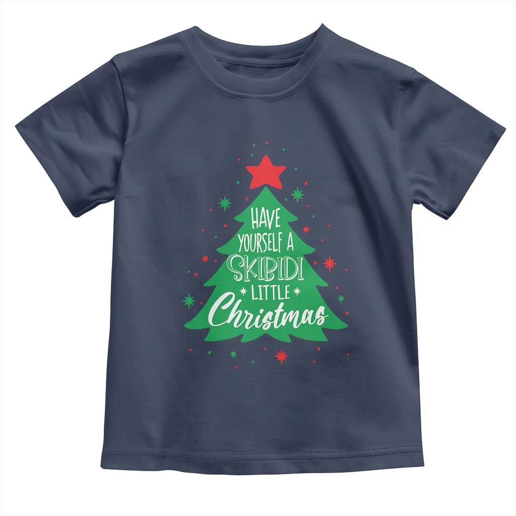 Funny Xmas Toddler T Shirt Have Yourself A Skibidi Little Rizzmas