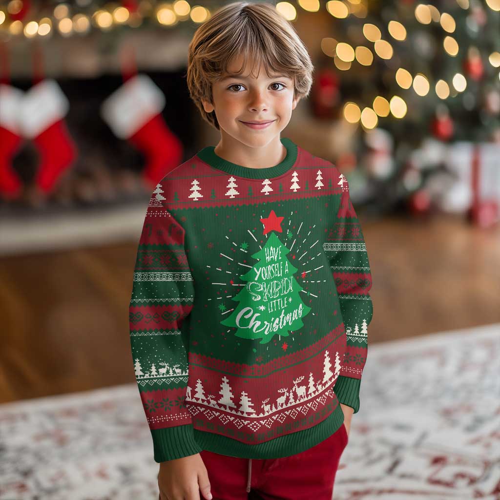 Funny Xmas Ugly Christmas Sweater Have Yourself A Skibidi Little Rizzmas - Wonder Print Shop