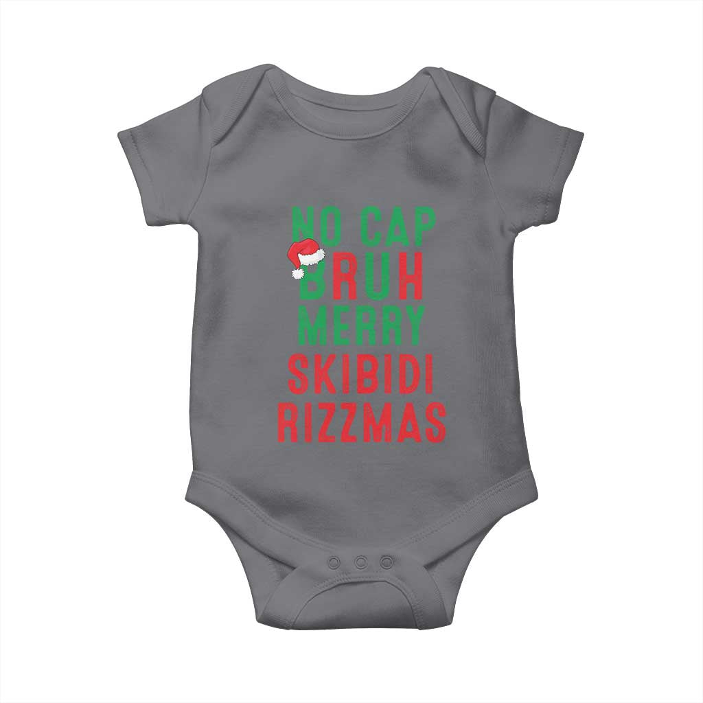 Funny Xmas Baby Onesie No Cap BRUH Merry Skibidi Rizzmas