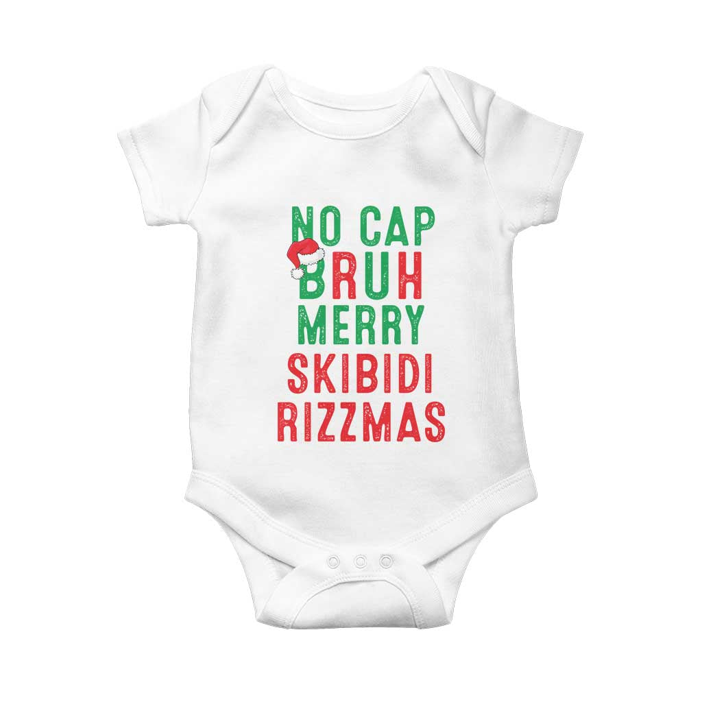 Funny Xmas Baby Onesie No Cap BRUH Merry Skibidi Rizzmas