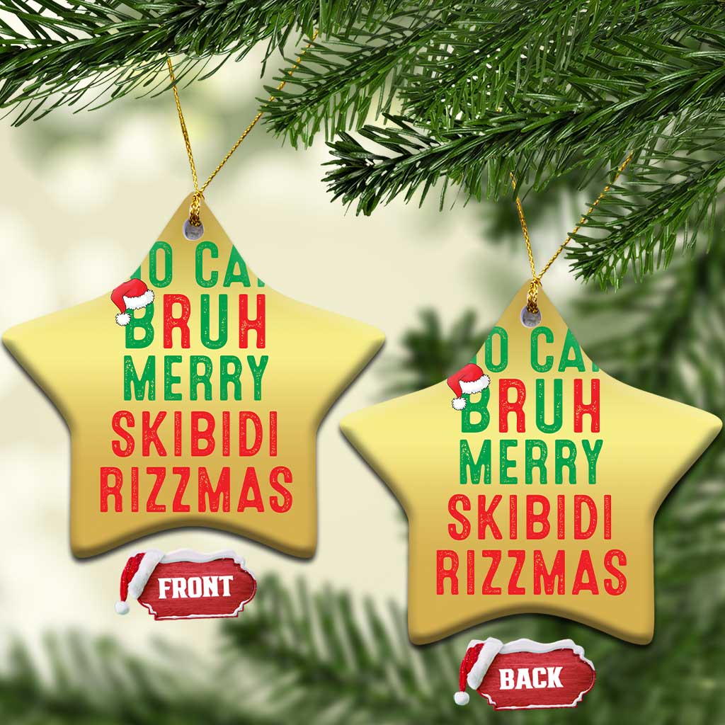 Funny Xmas Christmas Ornament No Cap BRUH Merry Skibidi Rizzmas - Wonder Print Shop