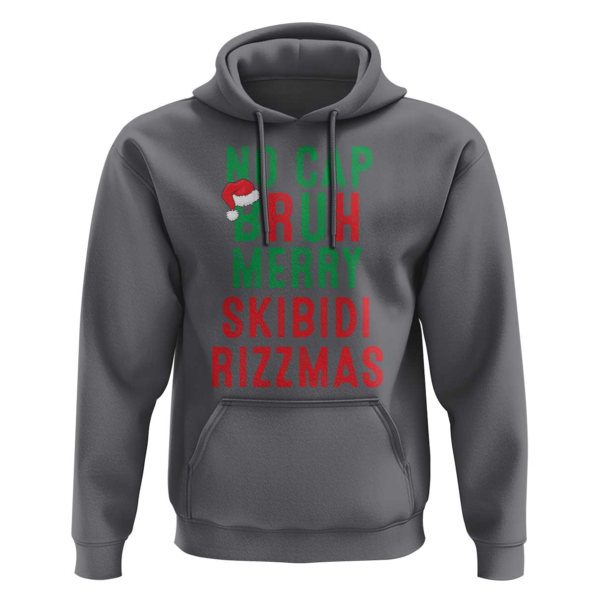 Funny Xmas Hoodie No Cap BRUH Merry Skibidi Rizzmas