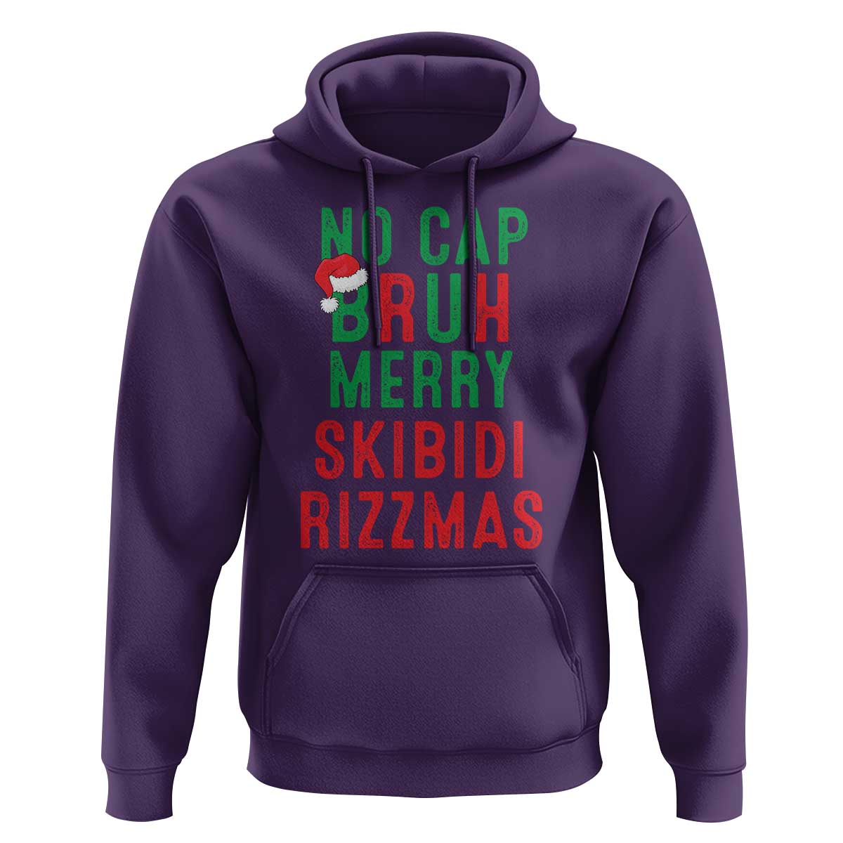 Funny Xmas Hoodie No Cap BRUH Merry Skibidi Rizzmas