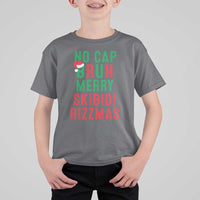 Funny Xmas T Shirt For Kid No Cap BRUH Merry Skibidi Rizzmas - Wonder Print Shop