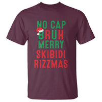Funny Xmas T Shirt No Cap BRUH Merry Skibidi Rizzmas - Wonder Print Shop