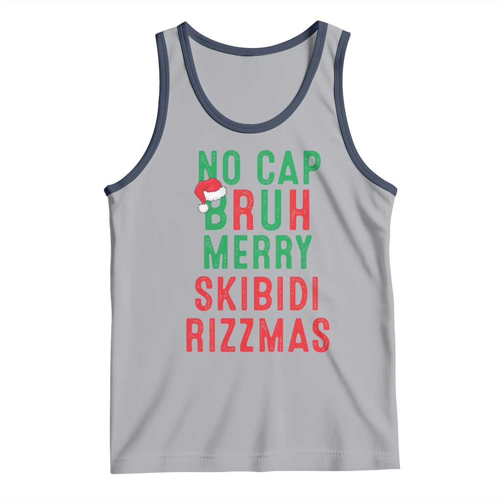 Funny Xmas Tank Top No Cap BRUH Merry Skibidi Rizzmas