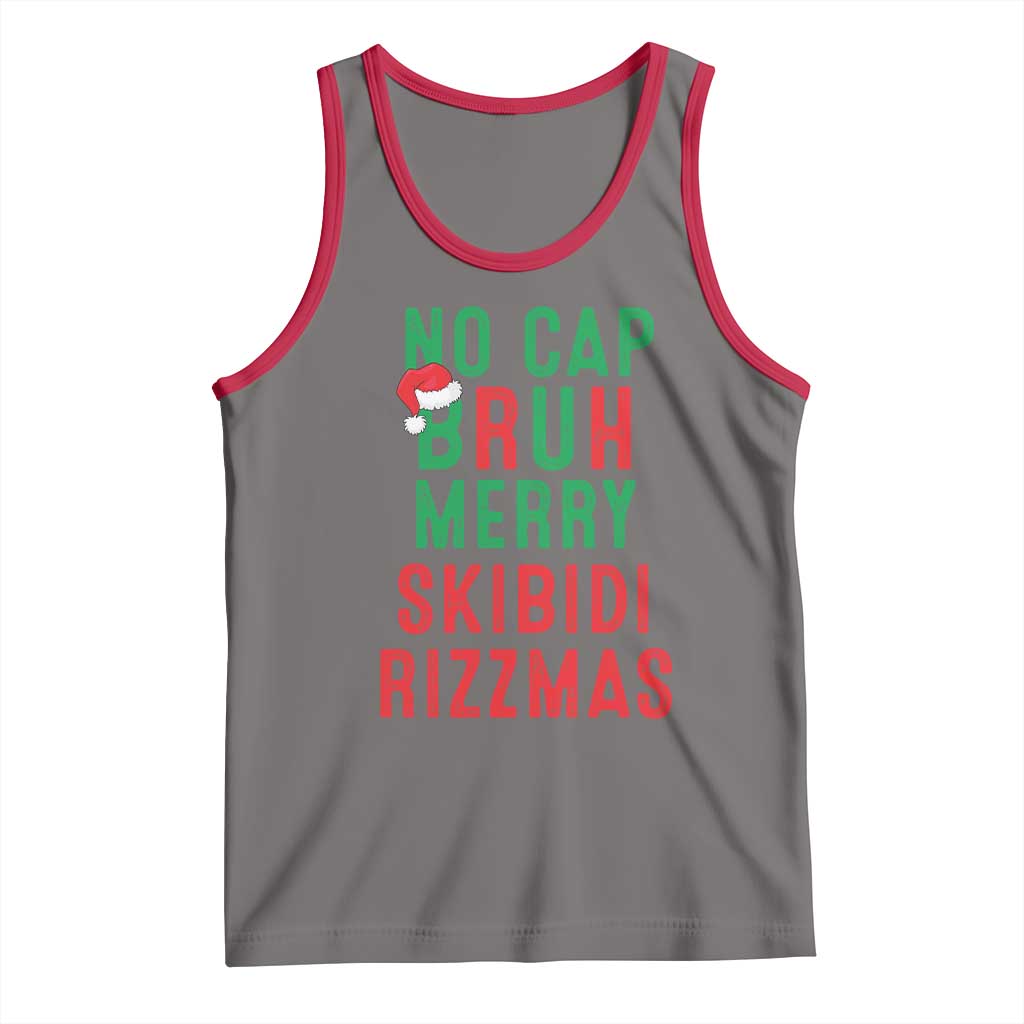 Funny Xmas Tank Top No Cap BRUH Merry Skibidi Rizzmas