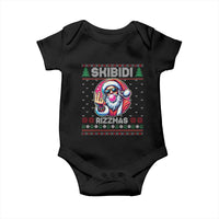 Funny Xmas Baby Onesie Skibidi Rizzmas Santa Bubble Gum