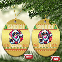 Funny Xmas Christmas Ornament Skibidi Rizzmas Santa Bubble Gum - Wonder Print Shop