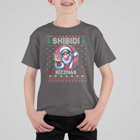 Funny Xmas T Shirt For Kid Skibidi Rizzmas Santa Bubble Gum - Wonder Print Shop