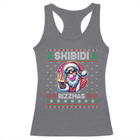 Funny Xmas Racerback Tank Top Skibidi Rizzmas Santa Bubble Gum