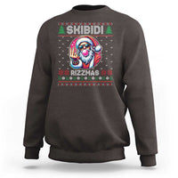 Funny Xmas Sweatshirt Skibidi Rizzmas Santa Bubble Gum - Wonder Print Shop