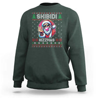 Funny Xmas Sweatshirt Skibidi Rizzmas Santa Bubble Gum - Wonder Print Shop