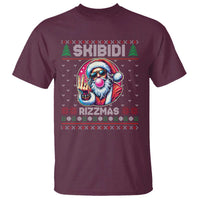 Funny Xmas T Shirt Skibidi Rizzmas Santa Bubble Gum - Wonder Print Shop