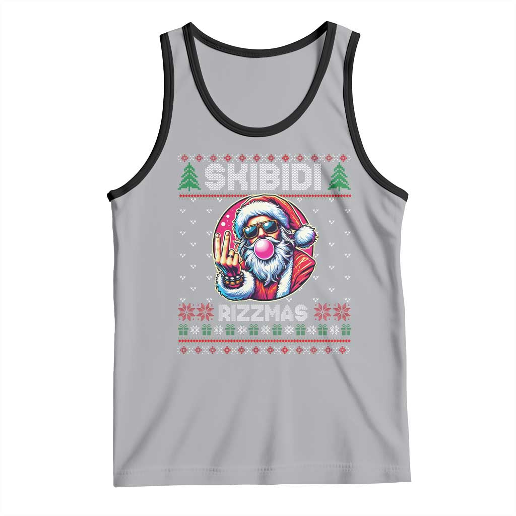 Funny Xmas Tank Top Skibidi Rizzmas Santa Bubble Gum
