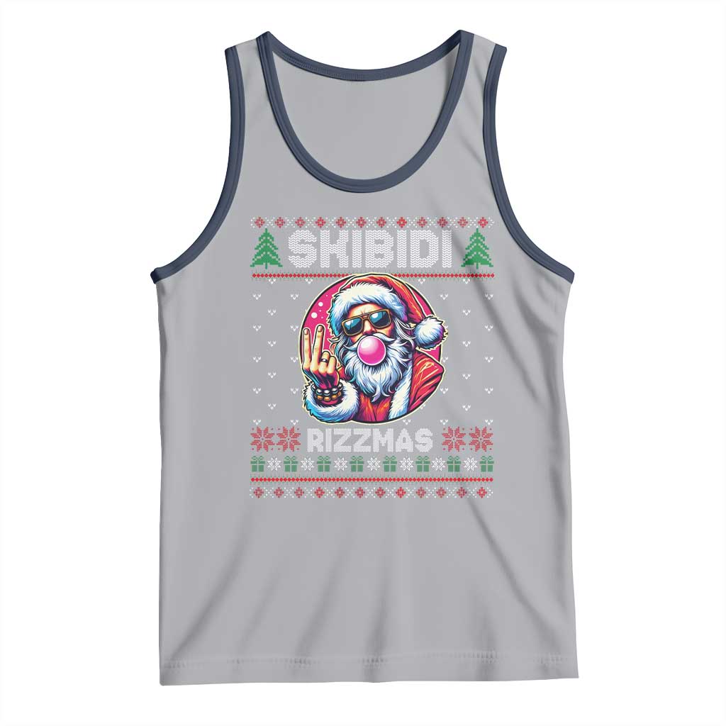 Funny Xmas Tank Top Skibidi Rizzmas Santa Bubble Gum