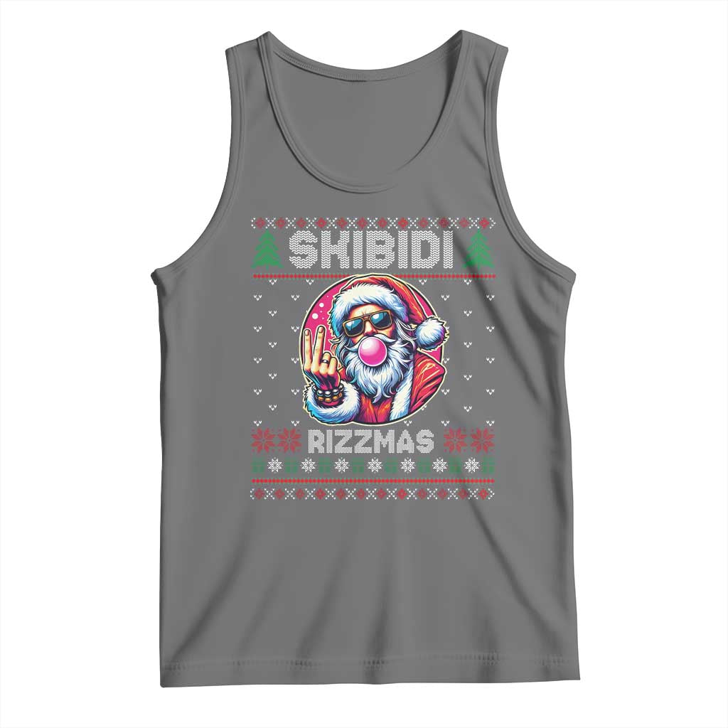 Funny Xmas Tank Top Skibidi Rizzmas Santa Bubble Gum