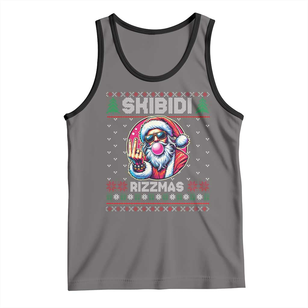 Funny Xmas Tank Top Skibidi Rizzmas Santa Bubble Gum