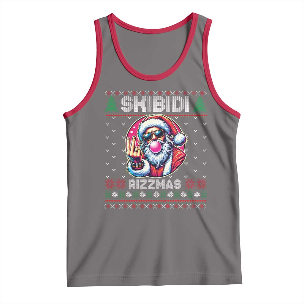 Funny Xmas Tank Top Skibidi Rizzmas Santa Bubble Gum