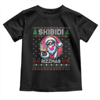 Funny Xmas Toddler T Shirt Skibidi Rizzmas Santa Bubble Gum