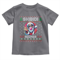 Funny Xmas Toddler T Shirt Skibidi Rizzmas Santa Bubble Gum
