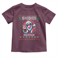Funny Xmas Toddler T Shirt Skibidi Rizzmas Santa Bubble Gum