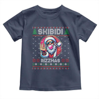 Funny Xmas Toddler T Shirt Skibidi Rizzmas Santa Bubble Gum