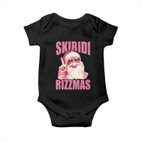 Funny Xmas Baby Onesie Skibidi Rizzmas Pink Santa Bubble Gum