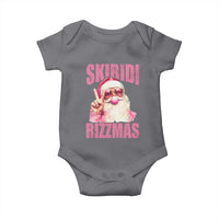 Funny Xmas Baby Onesie Skibidi Rizzmas Pink Santa Bubble Gum