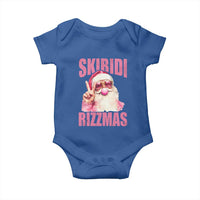 Funny Xmas Baby Onesie Skibidi Rizzmas Pink Santa Bubble Gum