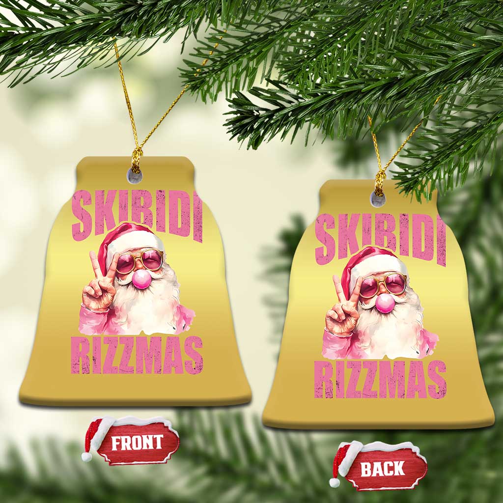 Funny Xmas Christmas Ornament Skibidi Rizzmas Pink Santa Bubble Gum - Wonder Print Shop