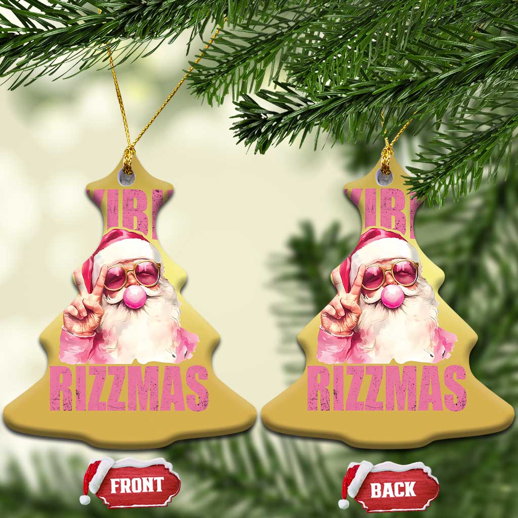 Funny Xmas Christmas Ornament Skibidi Rizzmas Pink Santa Bubble Gum - Wonder Print Shop
