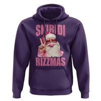 Funny Xmas Hoodie Skibidi Rizzmas Pink Santa Bubble Gum