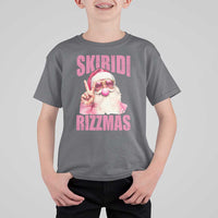 Funny Xmas T Shirt For Kid Skibidi Rizzmas Pink Santa Bubble Gum - Wonder Print Shop