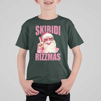 Funny Xmas T Shirt For Kid Skibidi Rizzmas Pink Santa Bubble Gum - Wonder Print Shop