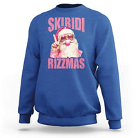 Funny Xmas Sweatshirt Skibidi Rizzmas Pink Santa Bubble Gum - Wonder Print Shop