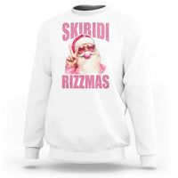 Funny Xmas Sweatshirt Skibidi Rizzmas Pink Santa Bubble Gum - Wonder Print Shop