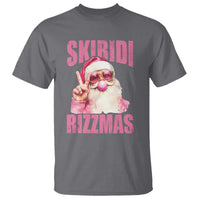 Funny Xmas T Shirt Skibidi Rizzmas Pink Santa Bubble Gum - Wonder Print Shop