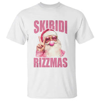Funny Xmas T Shirt Skibidi Rizzmas Pink Santa Bubble Gum - Wonder Print Shop