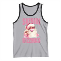 Funny Xmas Tank Top Skibidi Rizzmas Pink Santa Bubble Gum