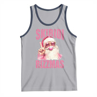 Funny Xmas Tank Top Skibidi Rizzmas Pink Santa Bubble Gum