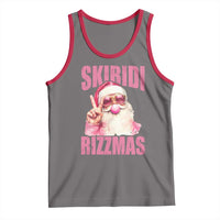 Funny Xmas Tank Top Skibidi Rizzmas Pink Santa Bubble Gum