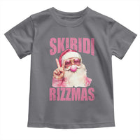 Funny Xmas Toddler T Shirt Skibidi Rizzmas Pink Santa Bubble Gum